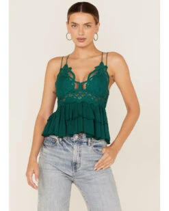 Free People Women's Adella Cami Lace Ruffled Tank Top