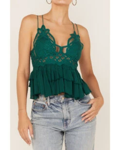 Free People Women's Adella Cami Lace Ruffled Tank Top -Ariat Western Outfitters 2000376793 300 P3