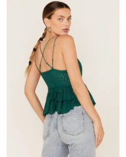 Free People Women's Adella Cami Lace Ruffled Tank Top -Ariat Western Outfitters 2000376793 300 P4