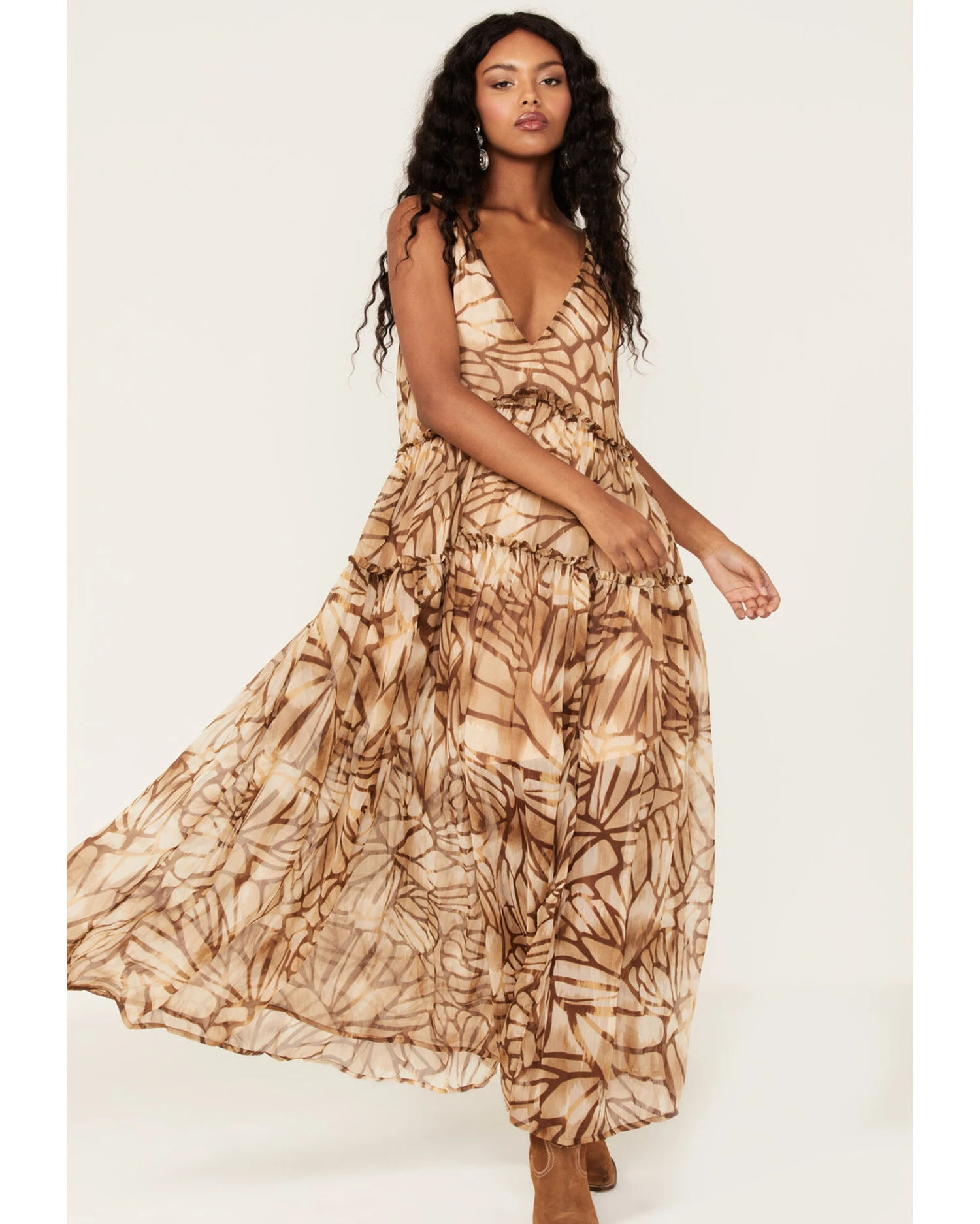 Free People Women's Julianna Abstract Print Maxi Dress 1 Free People Women's Julianna Abstract Print Maxi Dress