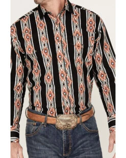 Wrangler Men's Checotah Striped Long Sleeve Pearl Snap Western Shirt 6 Wrangler Men's Checotah Striped Long Sleeve Pearl Snap Western Shirt -Ariat Western Outfitters 2000378415 001 P3
