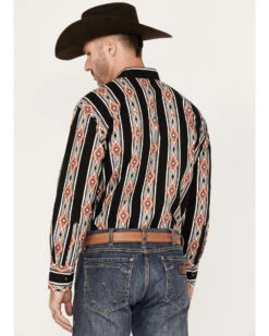 Wrangler Men's Checotah Striped Long Sleeve Pearl Snap Western Shirt 7 Wrangler Men's Checotah Striped Long Sleeve Pearl Snap Western Shirt -Ariat Western Outfitters 2000378415 001 P4