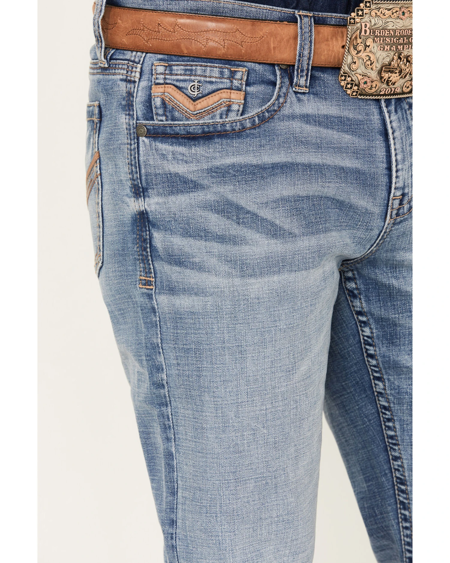 Cody James Men's Dodge City Light Wash Relaxed Boot Stretch Denim Jeans 2 Cody James Men's Dodge City Light Wash Relaxed Boot Stretch Denim Jeans - Image 2