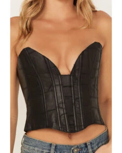 Understated Leather Women's Vixen Boned Leather Patched Corset -Ariat Western Outfitters 2000381557 001 P4