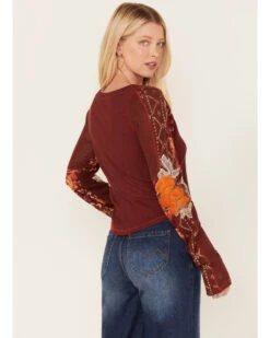 Free People Women's Amara Floral Print Long Sleeve Top -Ariat Western Outfitters 2000381814 646 P4
