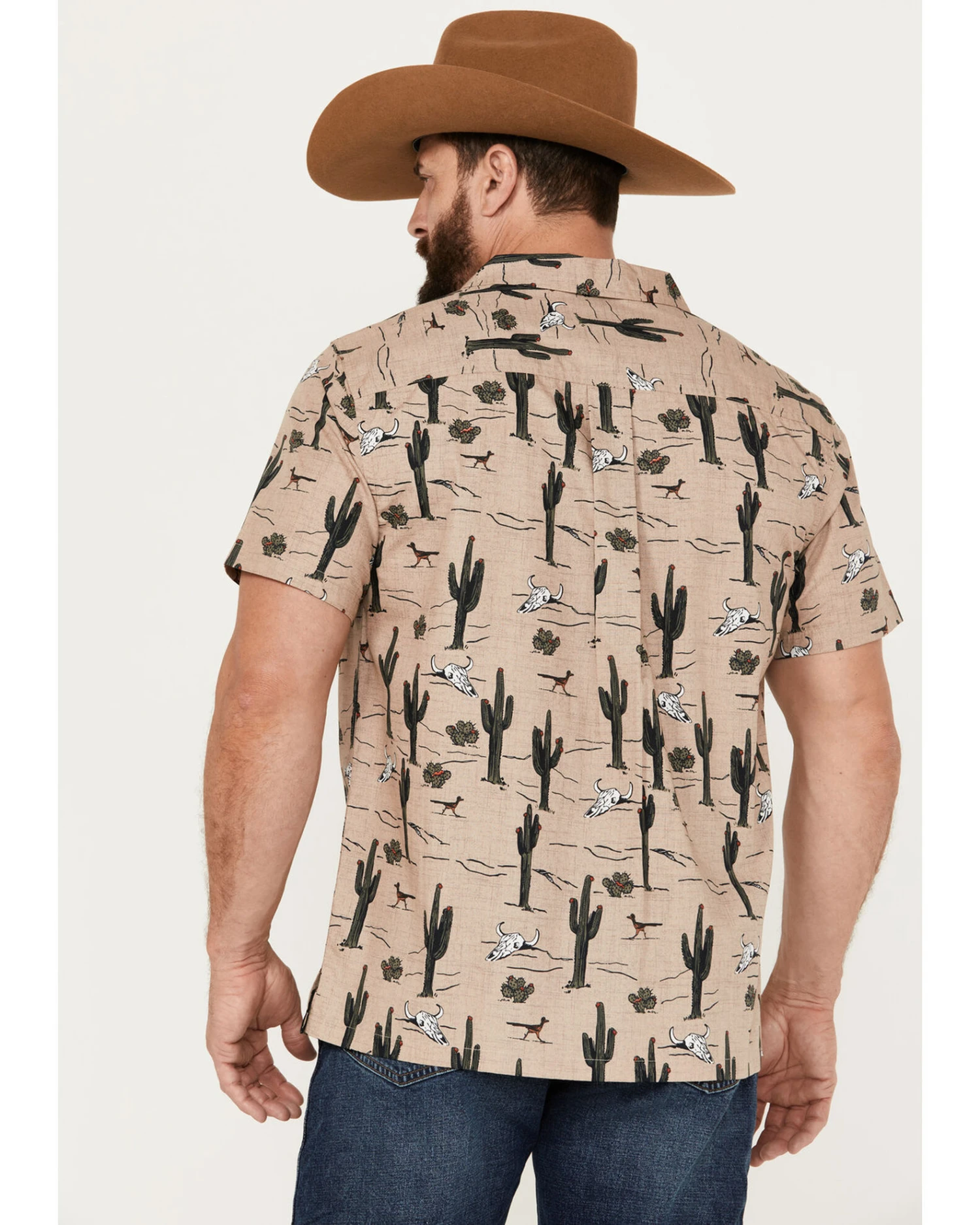 Cinch Men's Camp Tumbleweed Cactus Skull Short Sleeve Button-Down Western Shirt 4 Cinch Men's Camp Tumbleweed Cactus Skull Short Sleeve Button-Down Western Shirt - Image 4