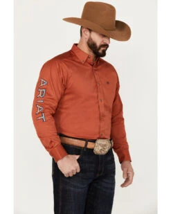 Ariat Men's Team Embroidered Logo Twill Classic Fit Long Sleeve Button Down Western Shirt