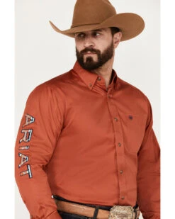 Ariat Men's Team Embroidered Logo Twill Classic Fit Long Sleeve Button Down Western Shirt -Ariat Western Outfitters 2000384548 801 P3