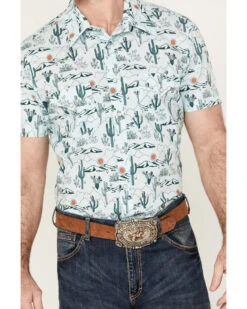 Rock & Roll Denim Men's Cactus Short Sleeve Western Pearl Snap Shirt -Ariat Western Outfitters 2000385176 442 P3