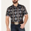 Panhandle Men's Southwestern Print Short Sleeve Snap Polo