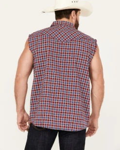 Cody James Men's Plaid Stars Bubba Sleeveless Western Shirt -Ariat Western Outfitters 2000386233 410 P4