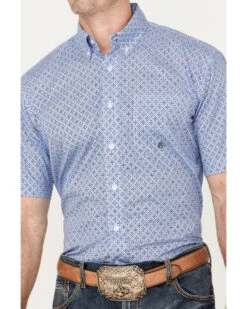 Roper Men's Geo Print Short Sleeve Button Down Western Shirt -Ariat Western Outfitters 2000388209 400 P3