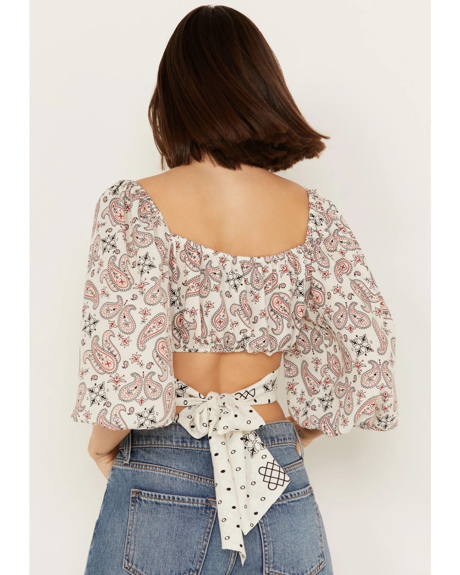 Beyond The Radar Women's Bandana Print Tie Back Top 4 Beyond The Radar Women's Bandana Print Tie Back Top - Image 4